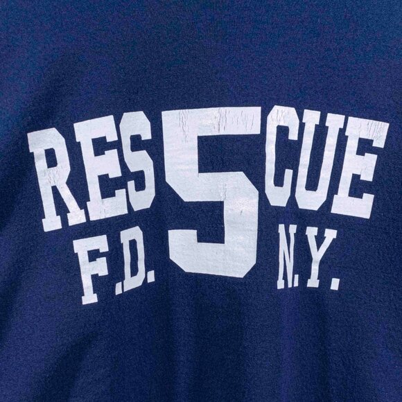 FDNY Rescue Sweatshirt Blue Thunder XXL Y2K Streetwear Distressed - Picture 9 of 10
